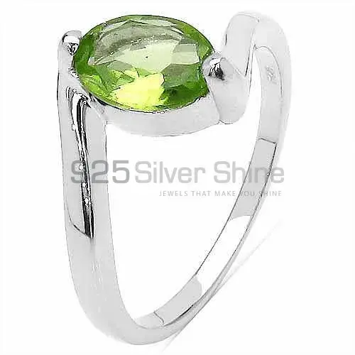 Peridot Gemstone Sterling Silver Anniversary Rings For Women 925SR3175_1