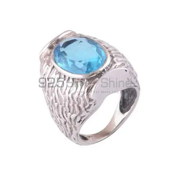 925 Sterling Silver Rings In Genuine Blue Topaz Gemstone 925SR3537_1