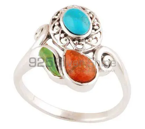 925 Sterling Silver Rings In Genuine Multi Gemstone 925SR2890_1