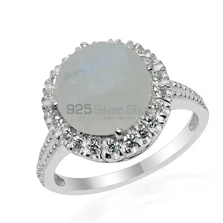 925 Sterling Silver Rings In Genuine Rainbow Moonstone 925SR1550_0