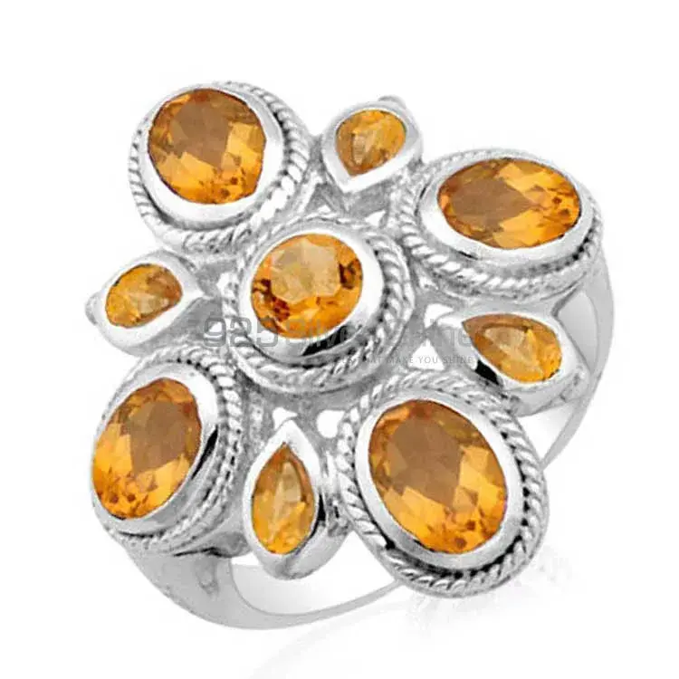 925 Sterling Silver Rings In Natural Citrine Gemstone 925SR1785_0