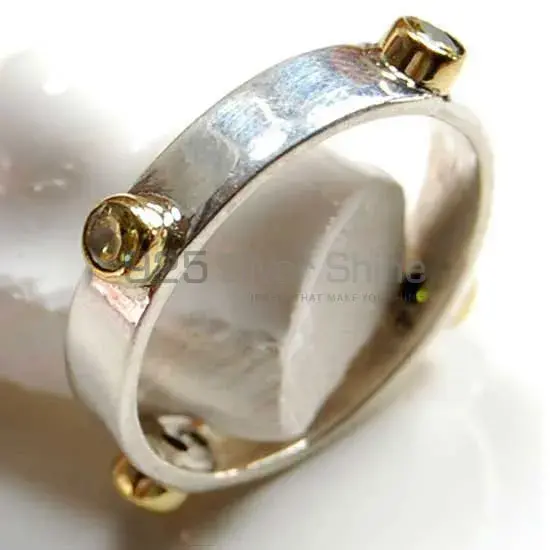 Four Citrine Stone Circle Silver Rings 925SR3692_1