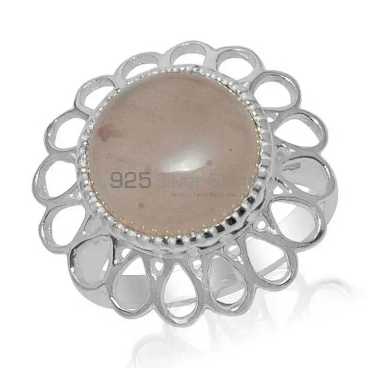 925 Sterling Silver Rings In Natural Rose Quartz Gemstone 925SR1469_0