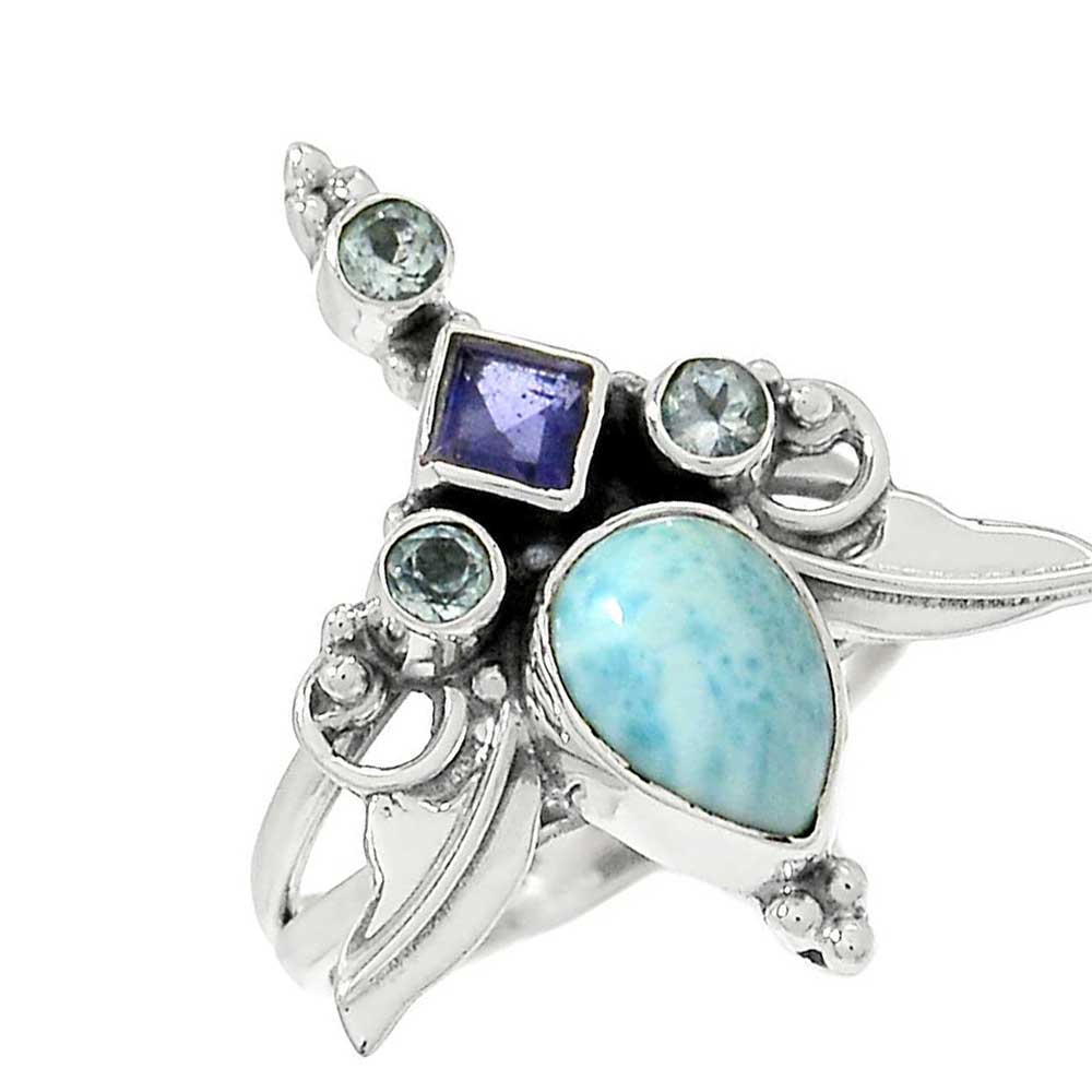 925 Sterling Silver Rings In Semi Precious Multi Gemstone 925SR1024_1