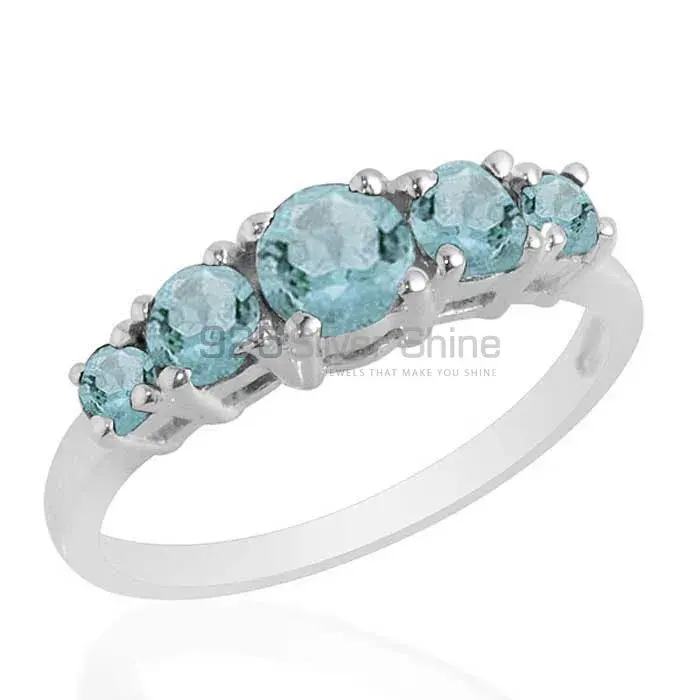 925 Sterling Silver Rings In Genuine Blue Topaz Gemstone 925SR2085_1