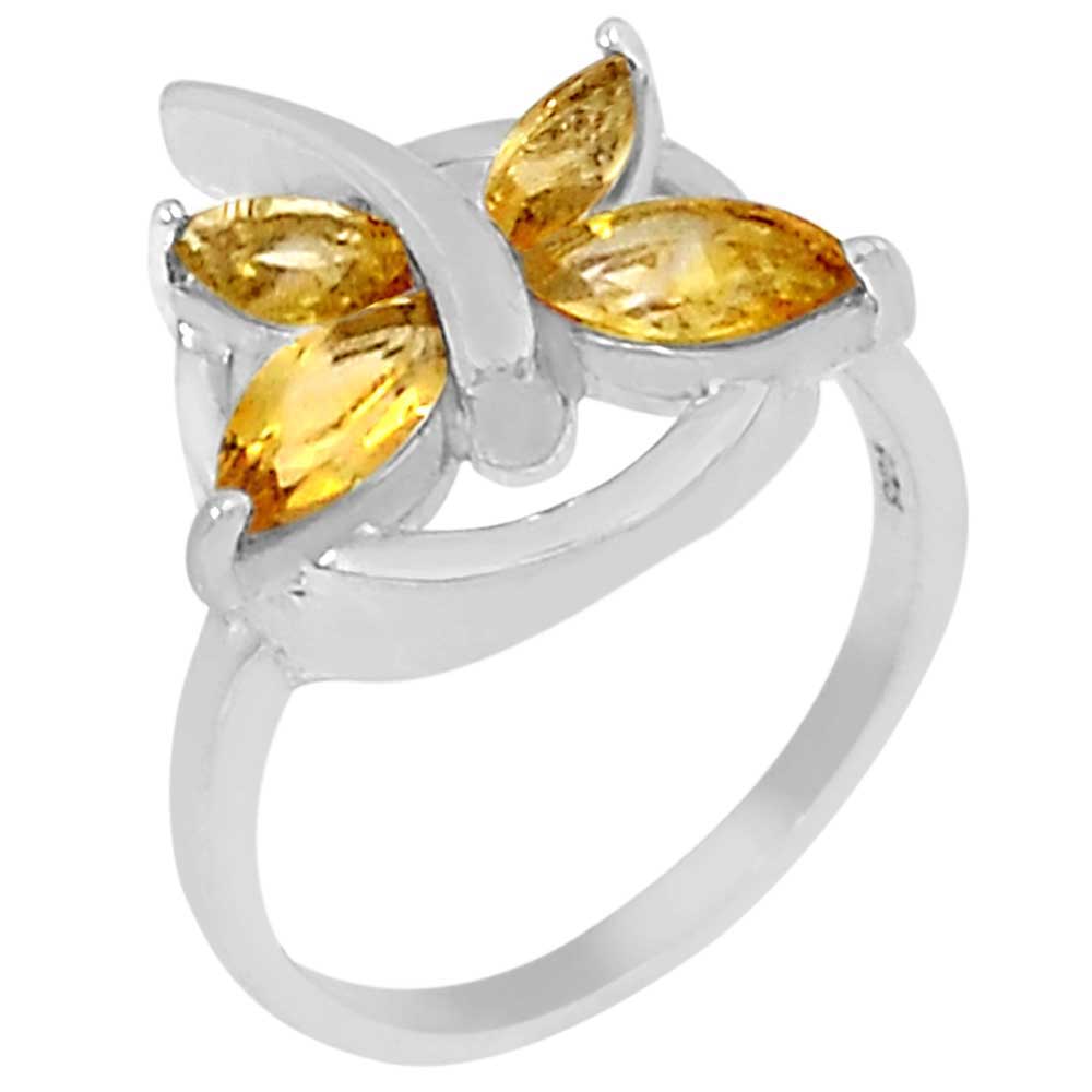 925 Sterling Silver Rings In Genuine Citrine Gemstone 925SR940_0