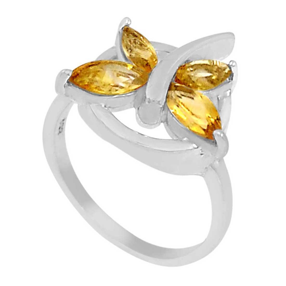 925 Sterling Silver Rings In Genuine Citrine Gemstone 925SR940_1