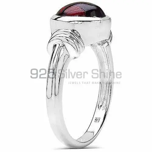 Natural Garnet Single Stone Sterling Silver Rings 925SR3294_1
