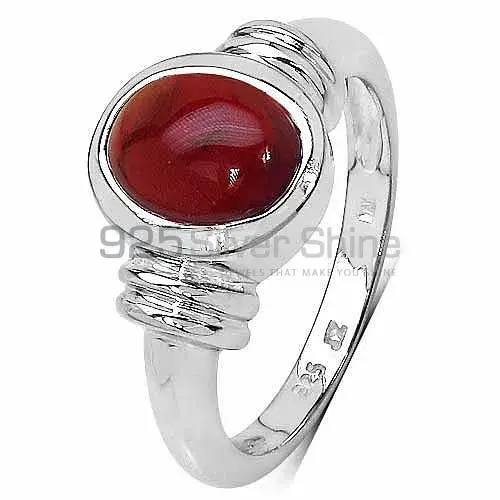 Natural Garnet Single Stone Sterling Silver Rings 925SR3294_2