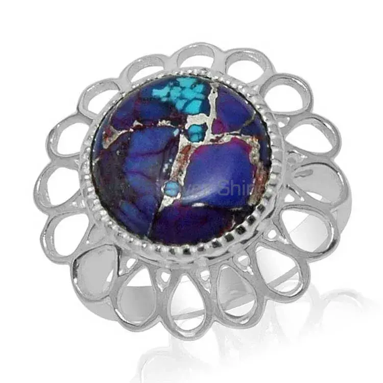 925 Sterling Silver Rings In Genuine Mohave Turquoise Gemstone 925SR1465_0