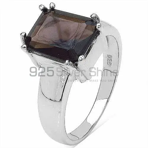 925 Sterling Silver Rings In Genuine Smoky Quartz Gemstone 925SR3121_2
