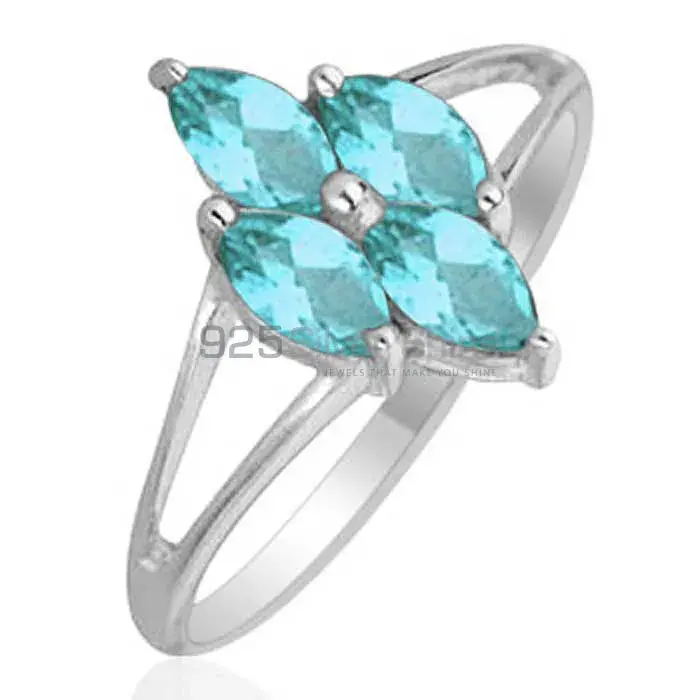 925 Sterling Silver Rings In Natural Blue Topaz Gemstone 925SR1846_1