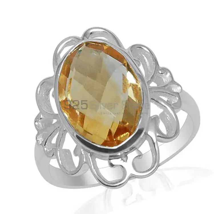 925 Sterling Silver Rings In Natural Citrine Gemstone 925SR1463_0