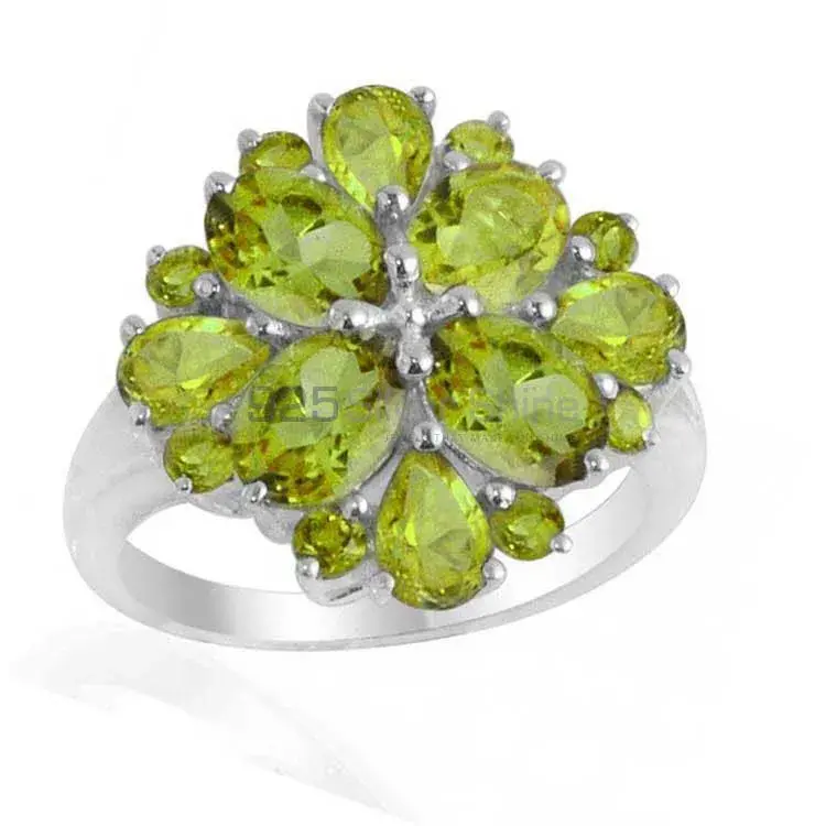 925 Sterling Silver Rings In Natural Peridot Gemstone 925SR2162_0