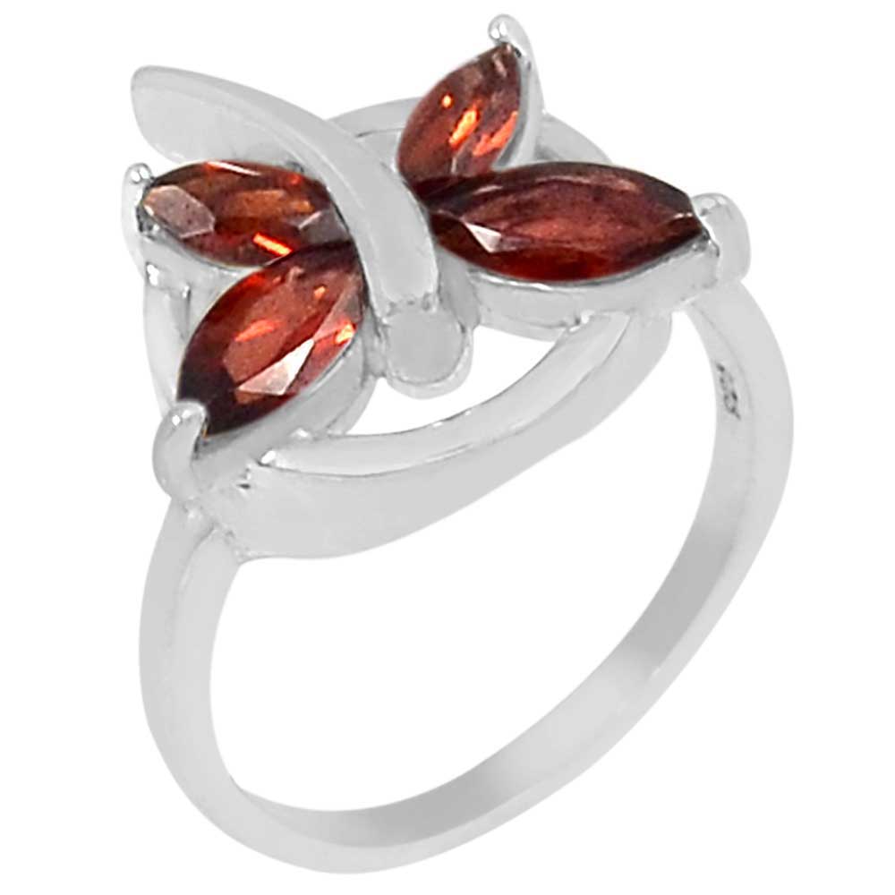 925 Sterling Silver Rings In Semi Precious Garnet Gemstone 925SR939_0