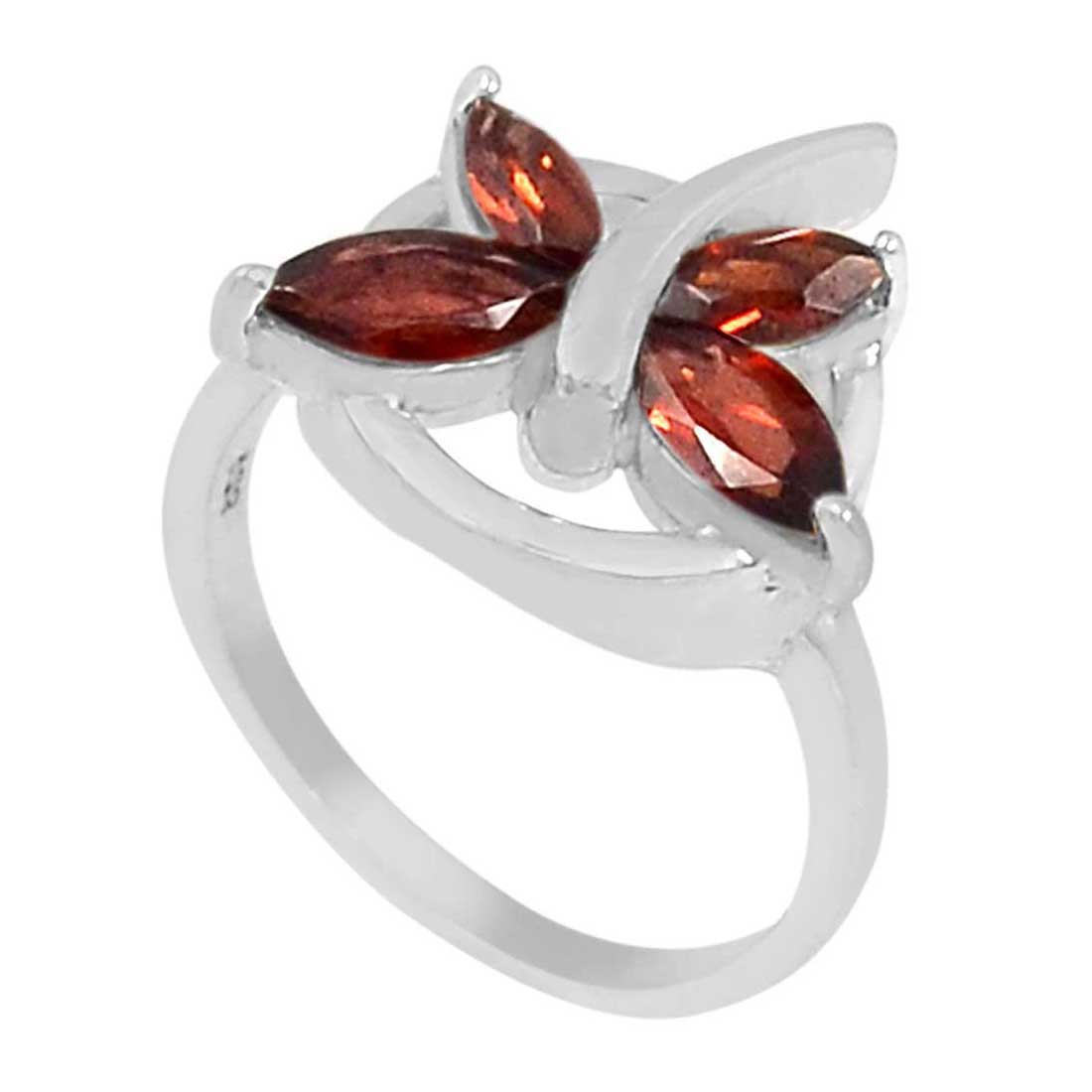 925 Sterling Silver Rings In Semi Precious Garnet Gemstone 925SR939_1