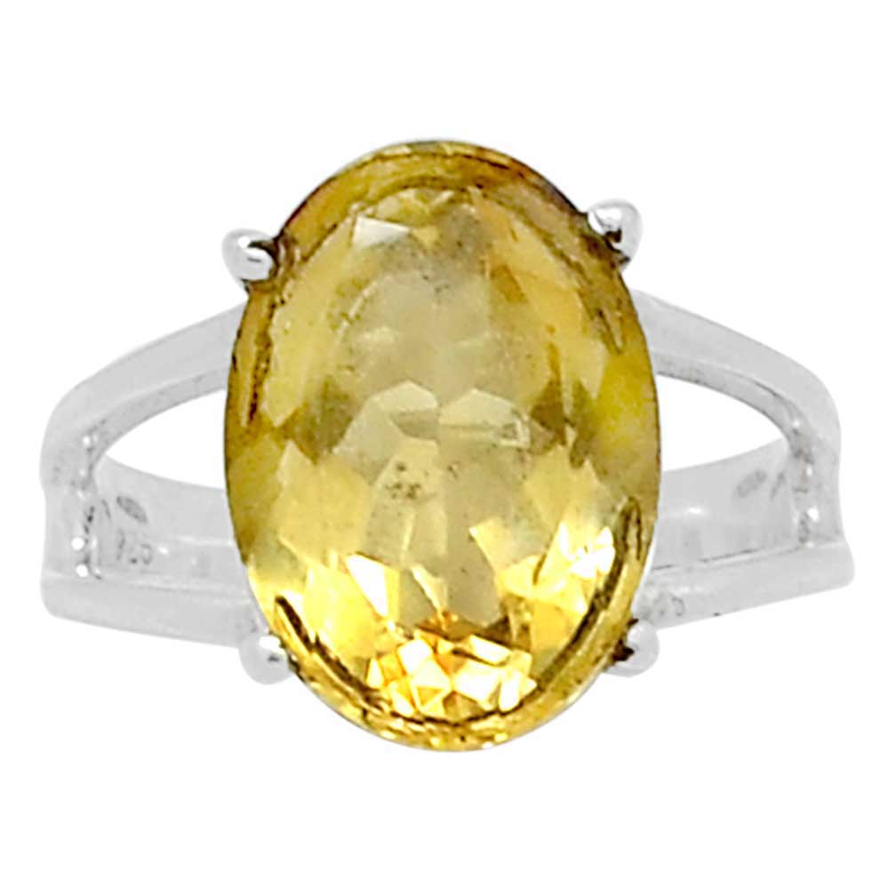 925 Sterling Silver Rings In Genuine Citrine Gemstone 925SR1016_0