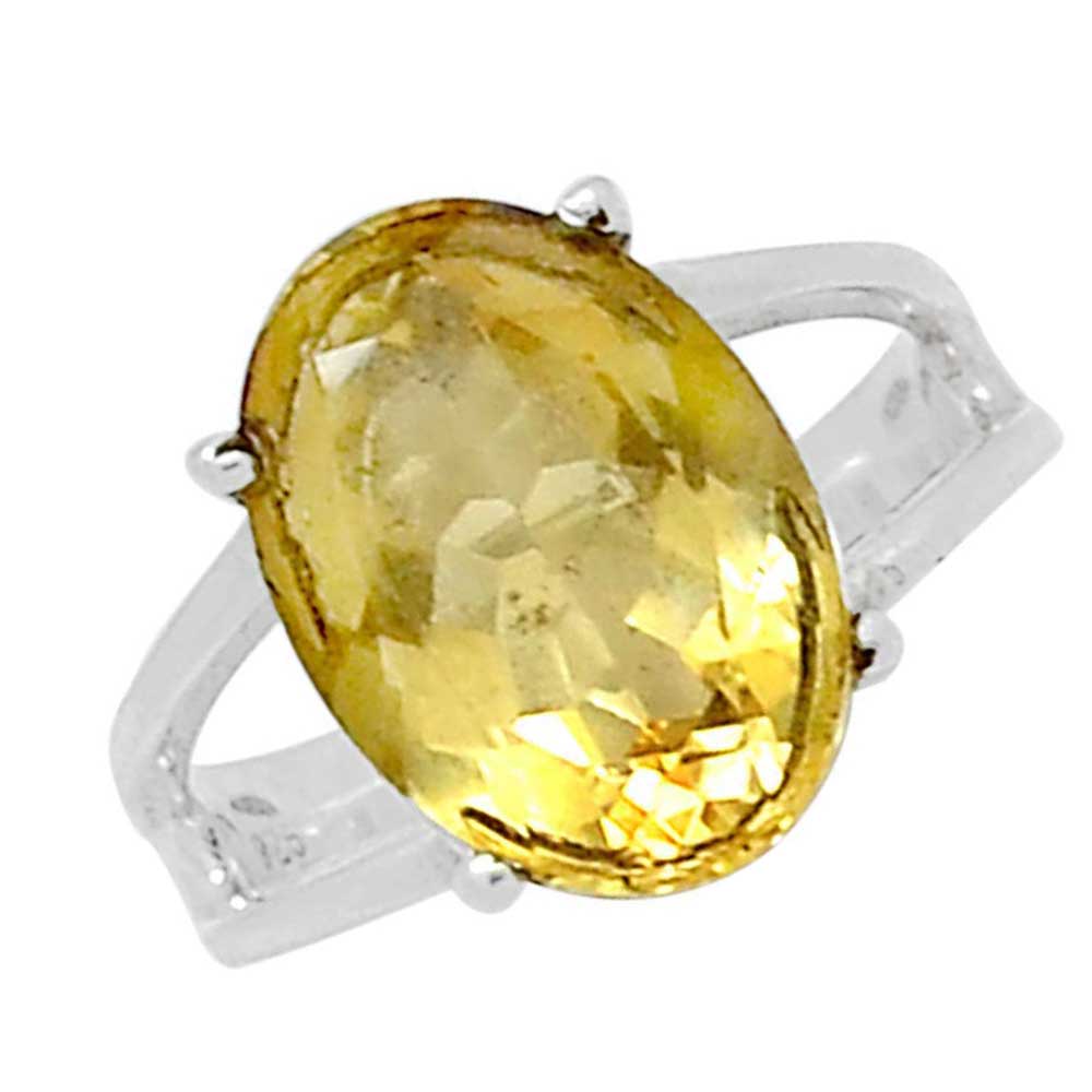 925 Sterling Silver Rings In Genuine Citrine Gemstone 925SR1016_1