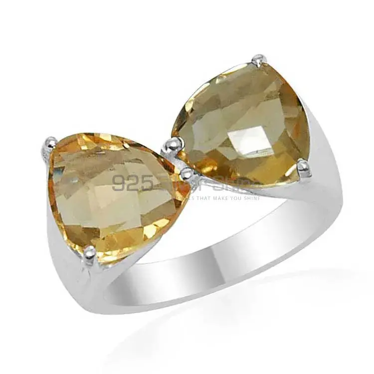 Tow Stone Citrine Sterling Silver Rings 925SR1541_1