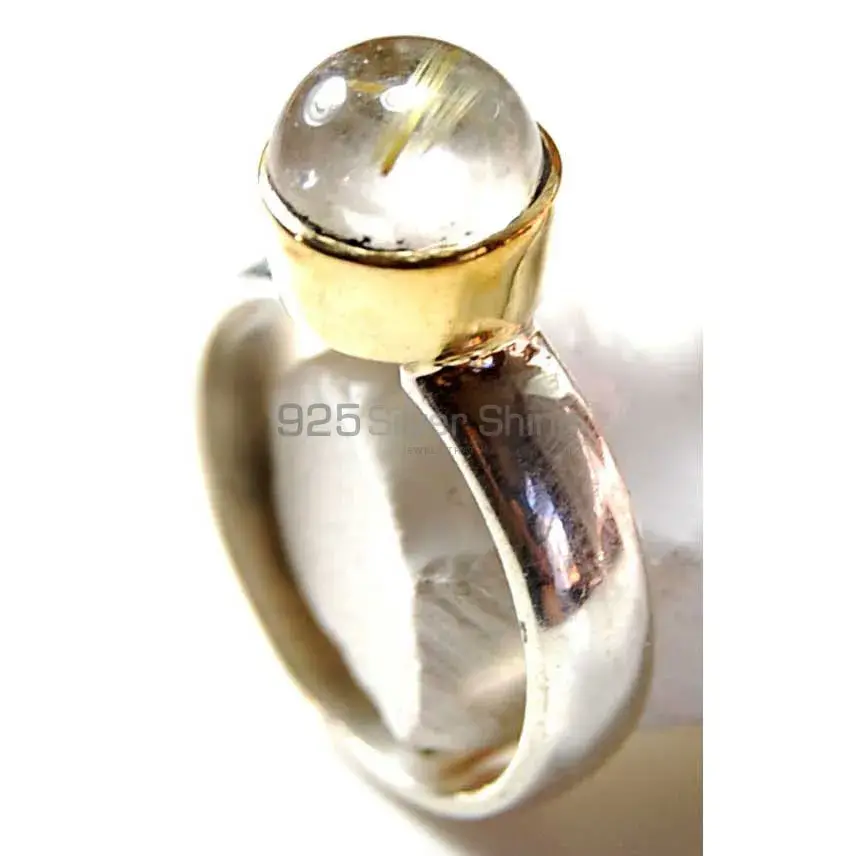 925 Sterling Silver Rings In Genuine Golden Rutile Gemstone 925SR3764_0