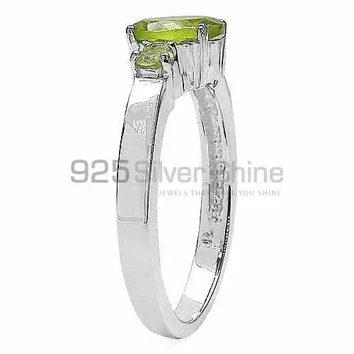 Faceted Peridot August Birthstone Silver Rings 925SR3212_1