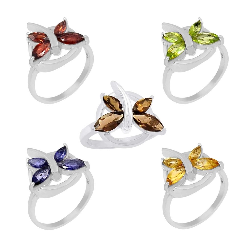 925 Sterling Silver Rings In Genuine Peridot Gemstone 925SR937_2