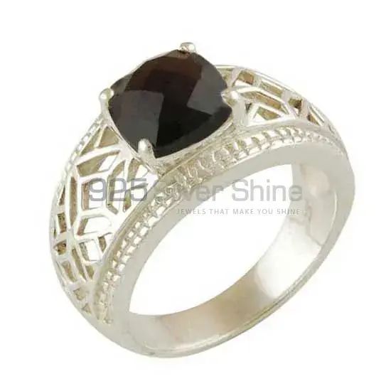 925 Sterling Silver Rings In Genuine Smoky Quartz Gemstone 925SR3449_1