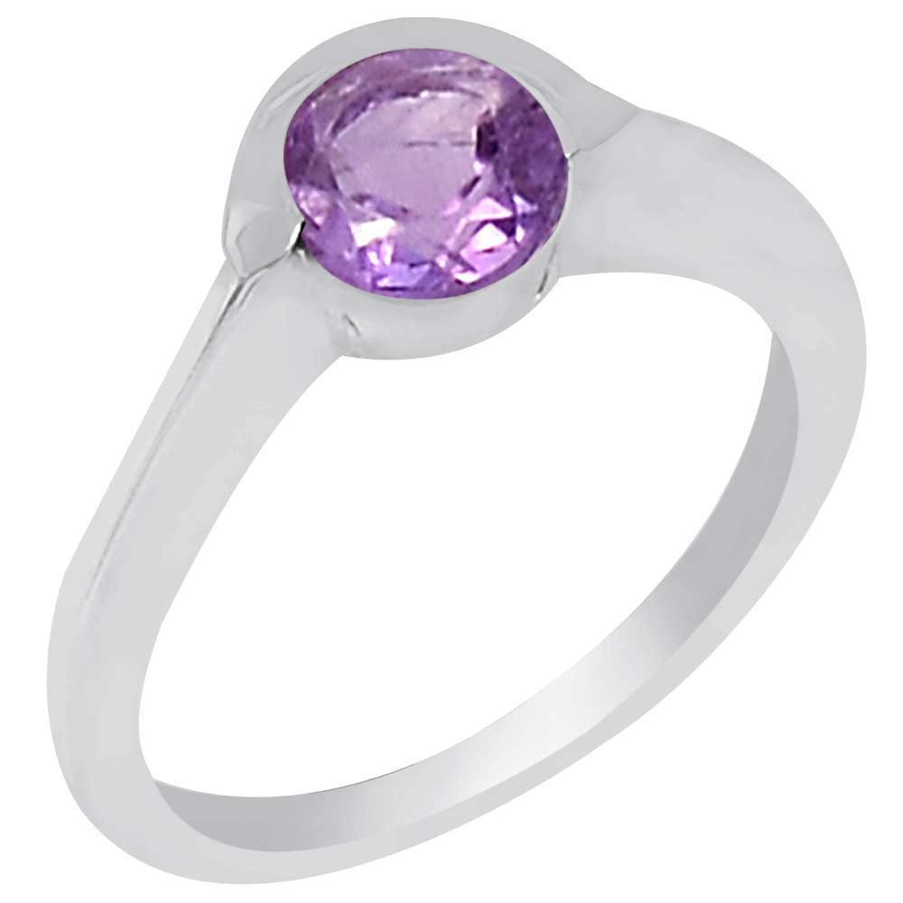 925 Sterling Silver Rings In Natural Amethyst Gemstone 925SR935_0