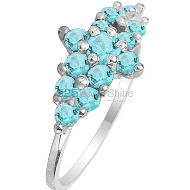 925 Sterling Silver Rings In Natural Blue Topaz Gemstone 925SR1776_0