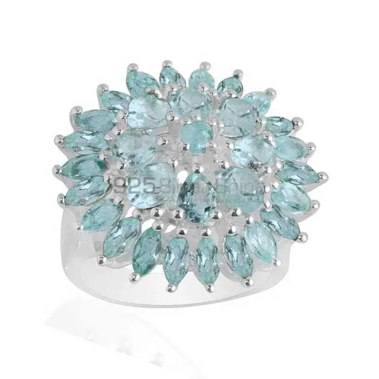 925 Sterling Silver Rings In Natural Blue Topaz Gemstone 925SR2080