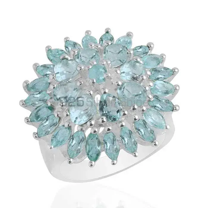 925 Sterling Silver Rings In Natural Blue Topaz Gemstone 925SR2080_0