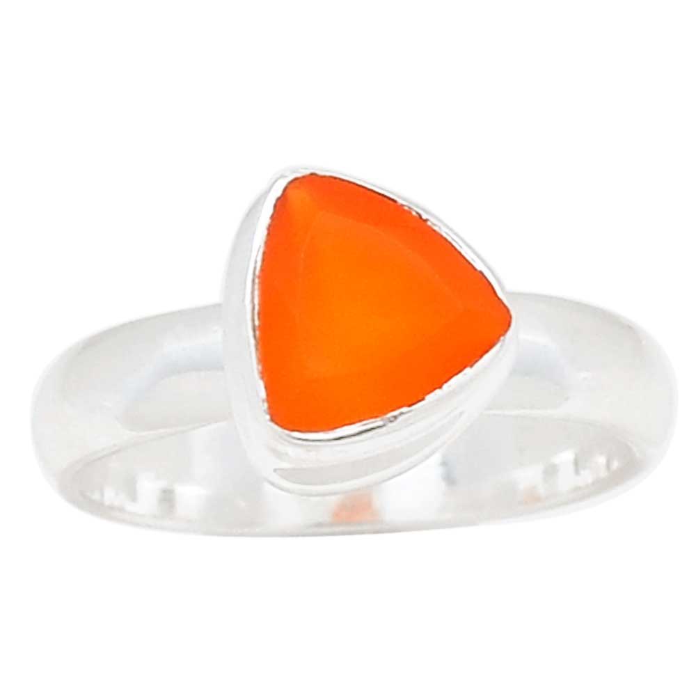 925 Sterling Silver Rings In Natural Carnelian Gemstone 925SR1014_0