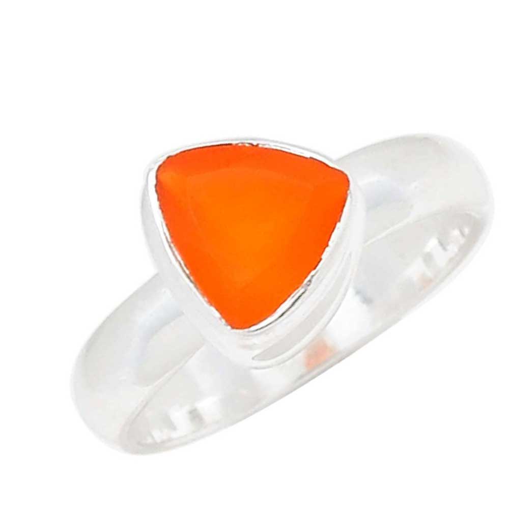 925 Sterling Silver Rings In Natural Carnelian Gemstone 925SR1014_1