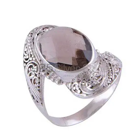 925 Sterling Silver Rings In Natural Smoky Quartz Gemstone 925SR4114_1