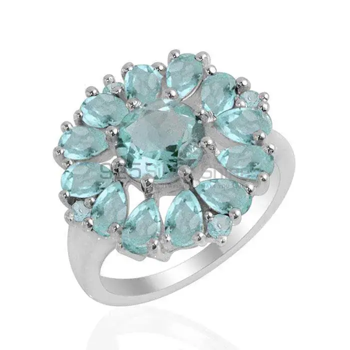 925 Sterling Silver Rings In Semi Precious Blue Topaz Gemstone 925SR2160
