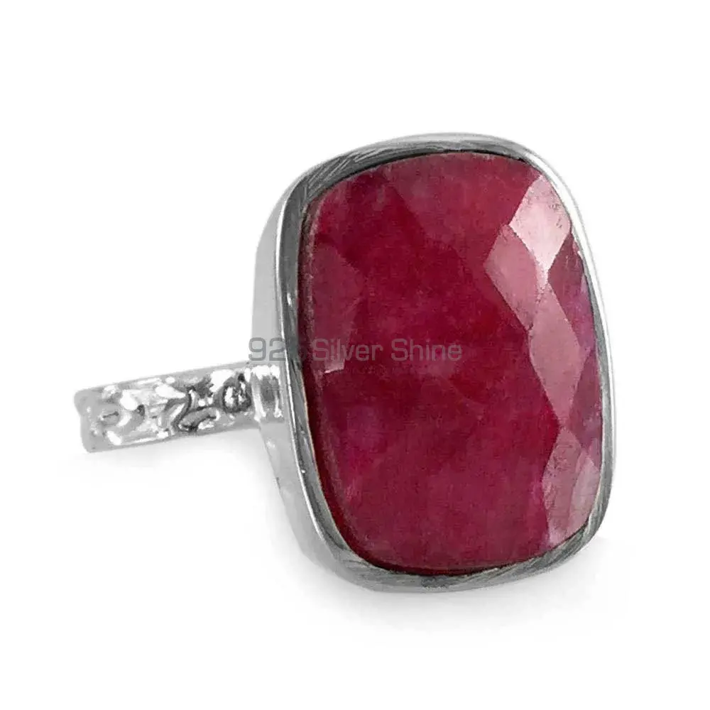 925 Sterling Silver Rings In Semi Precious Dyed Ruby Gemstone 925SR3842_1