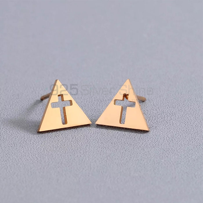 925 Sterling Silver Simple Cross Earrings To Wear Every Day CRME61_0