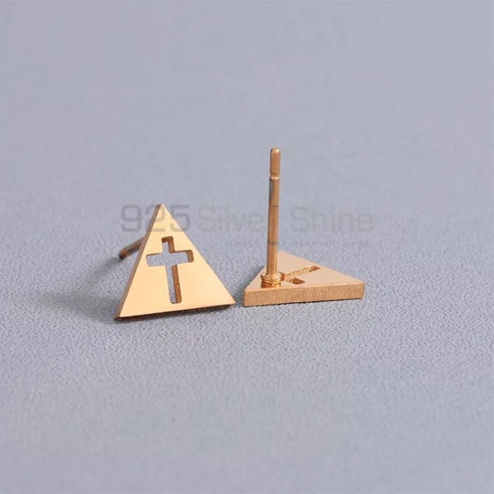 925 Sterling Silver Simple Cross Earrings To Wear Every Day CRME61_1