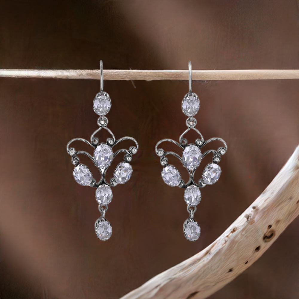 White Topaz Gemstone Earring In 925 Solid Silver Jewelry 925SE04