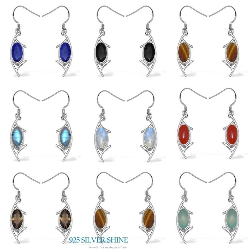 925 Sterling Silver Handmade Earrings In Labradorite Gemstone Jewelry 925SE1007_2