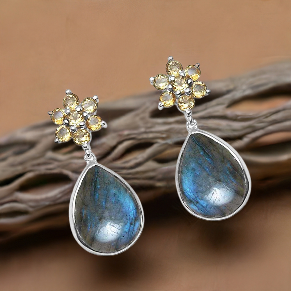 Natural Chalcedony Gemstone Earrings In Solid 925 Silver 925SE1022