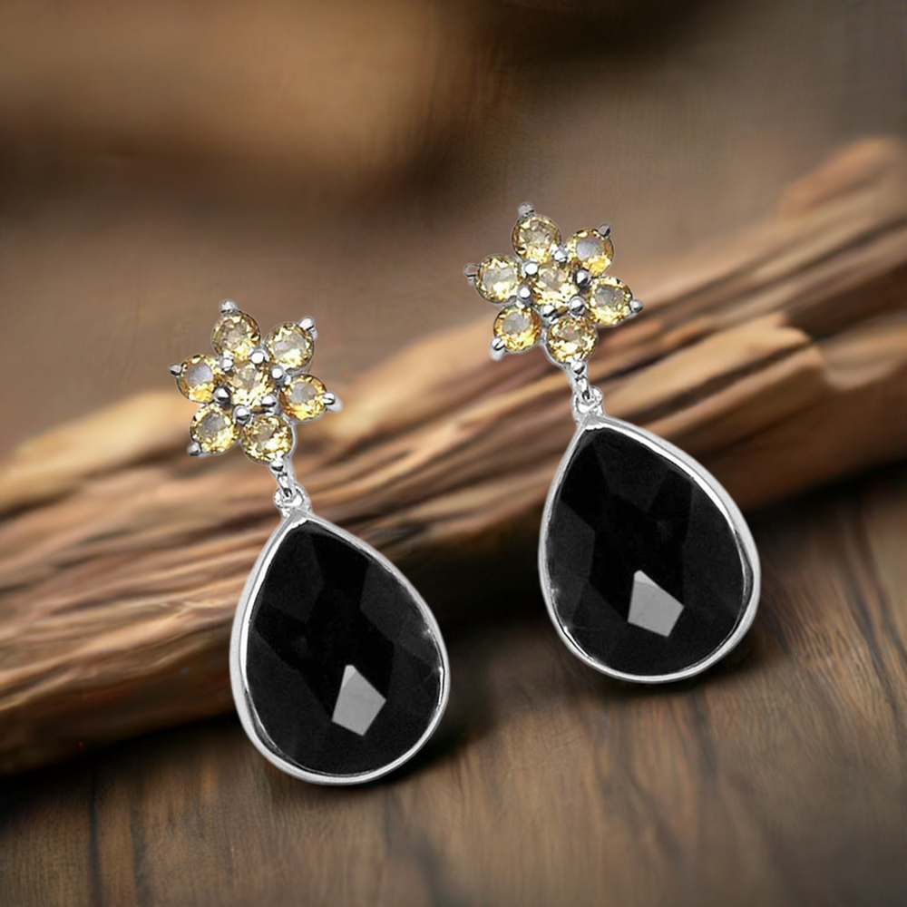 Semi Precious Chalcedony Gemstone Earrings In Solid 925 Silver 925SE1023