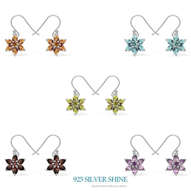 925 Sterling Silver Earrings In Genuine Peridot Gemstone 925SE1033_1