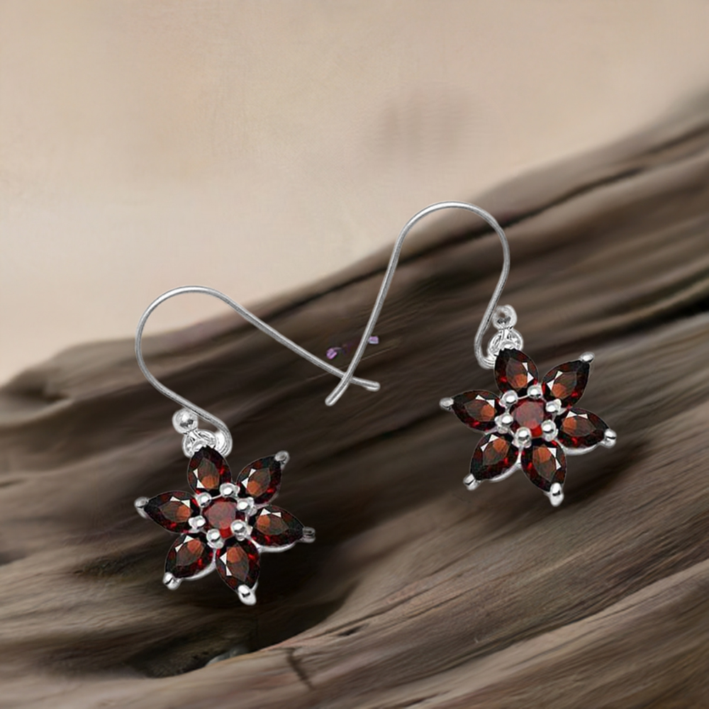 925 Sterling Silver Earrings In Genuine Smoky Quartz Gemstone 925SE1036