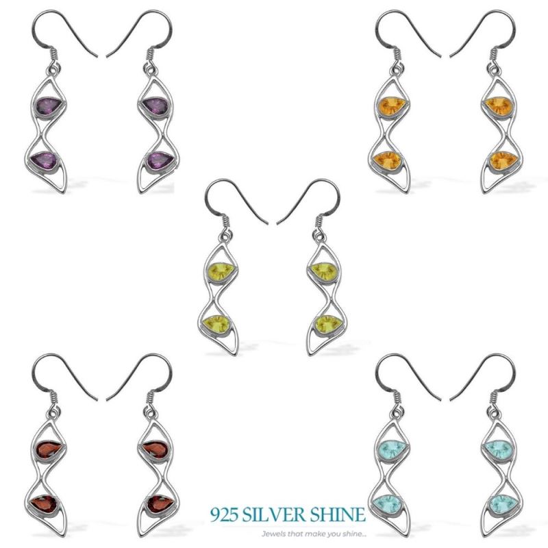 925 Sterling Silver Handmade Earrings In Garnet Gemstone Jewelry 925SE1058_2