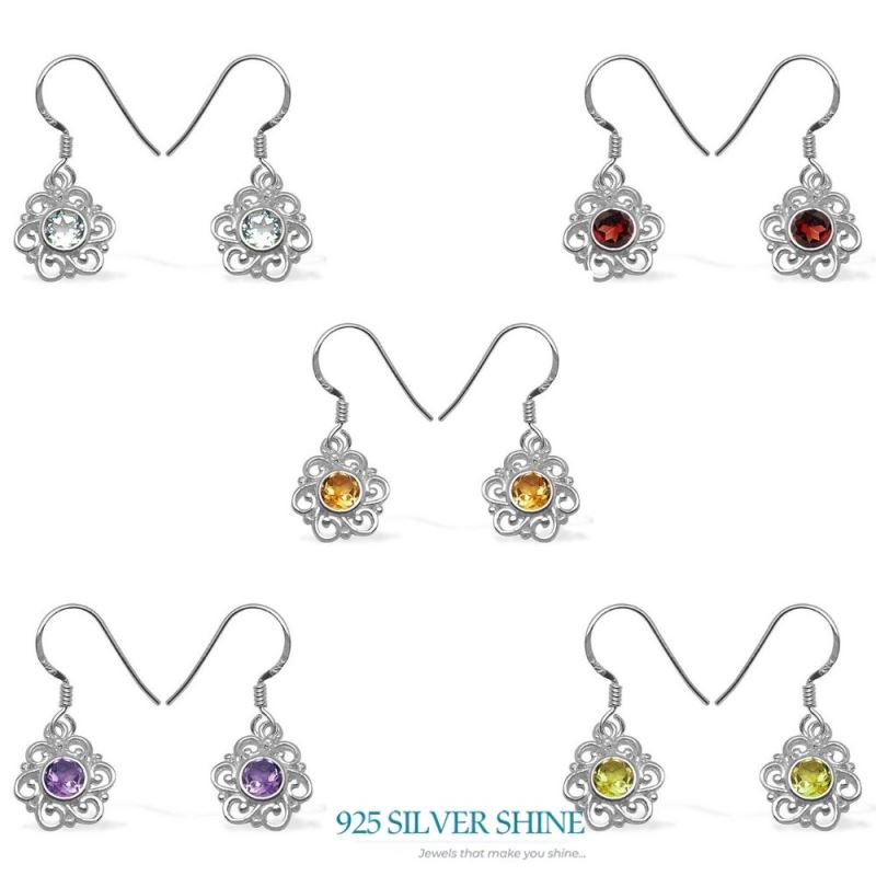 925 Sterling Silver Handmade Earrings In Citrine Gemstone Jewelry 925SE1061_2