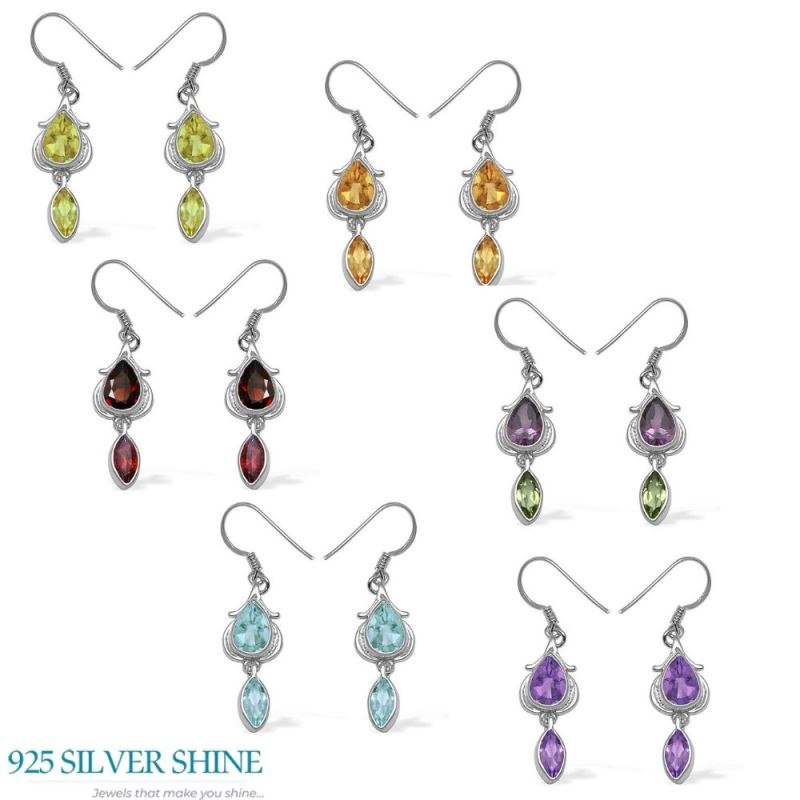 925 Sterling Silver Earrings In Peridot Gemstone Jewelry 925SE1067_2