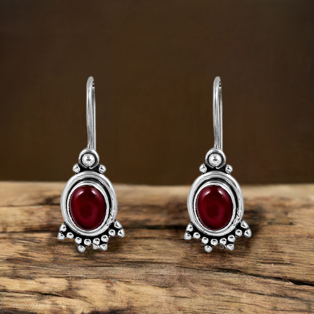 Stunning Carnelian Gemstone Earring In 925 Sterling Silver Jewelry 925SE111