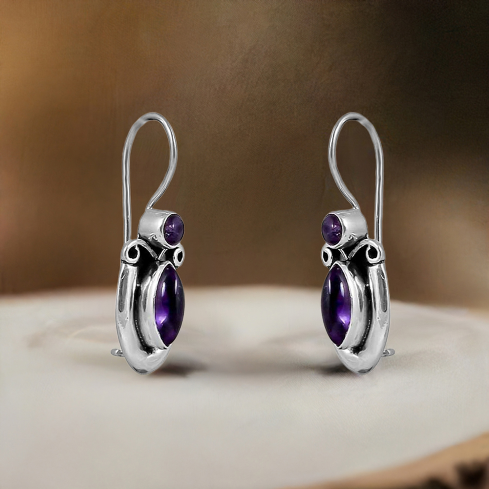 Amethyst Gemstone Earring In 925 Sterling Silver Jewelry 925SE113_0