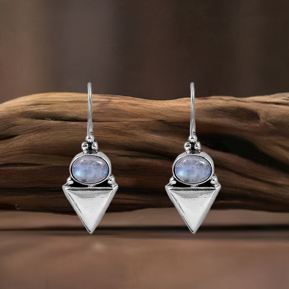 Rainbow Moonstone Earring In 925 Sterling Silver Jewelry 925SE114